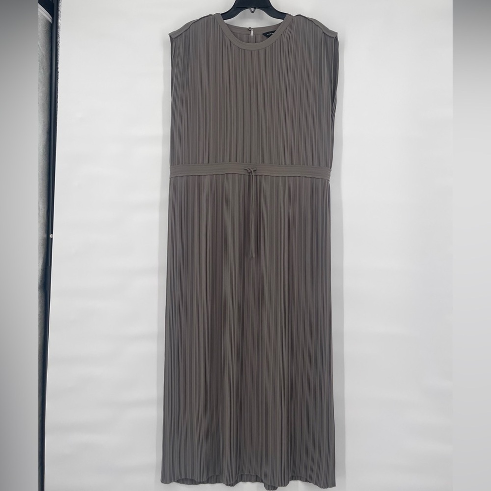 Club Monaco Taupe Sleeveless Pleated Maxi Dress